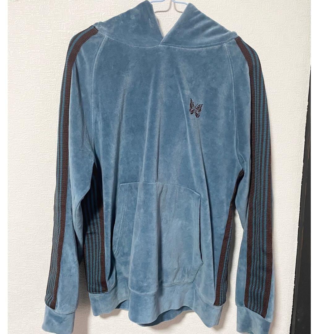 NeedIes ベロア　セットアップ　トラックフーディー　水色