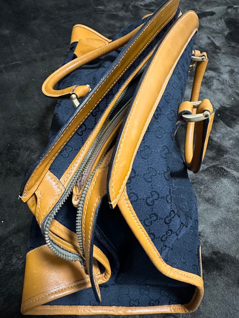 ジャンク品 GUCCI トラベル用ボストンバッグ(GG柄×キャンパスレザー)