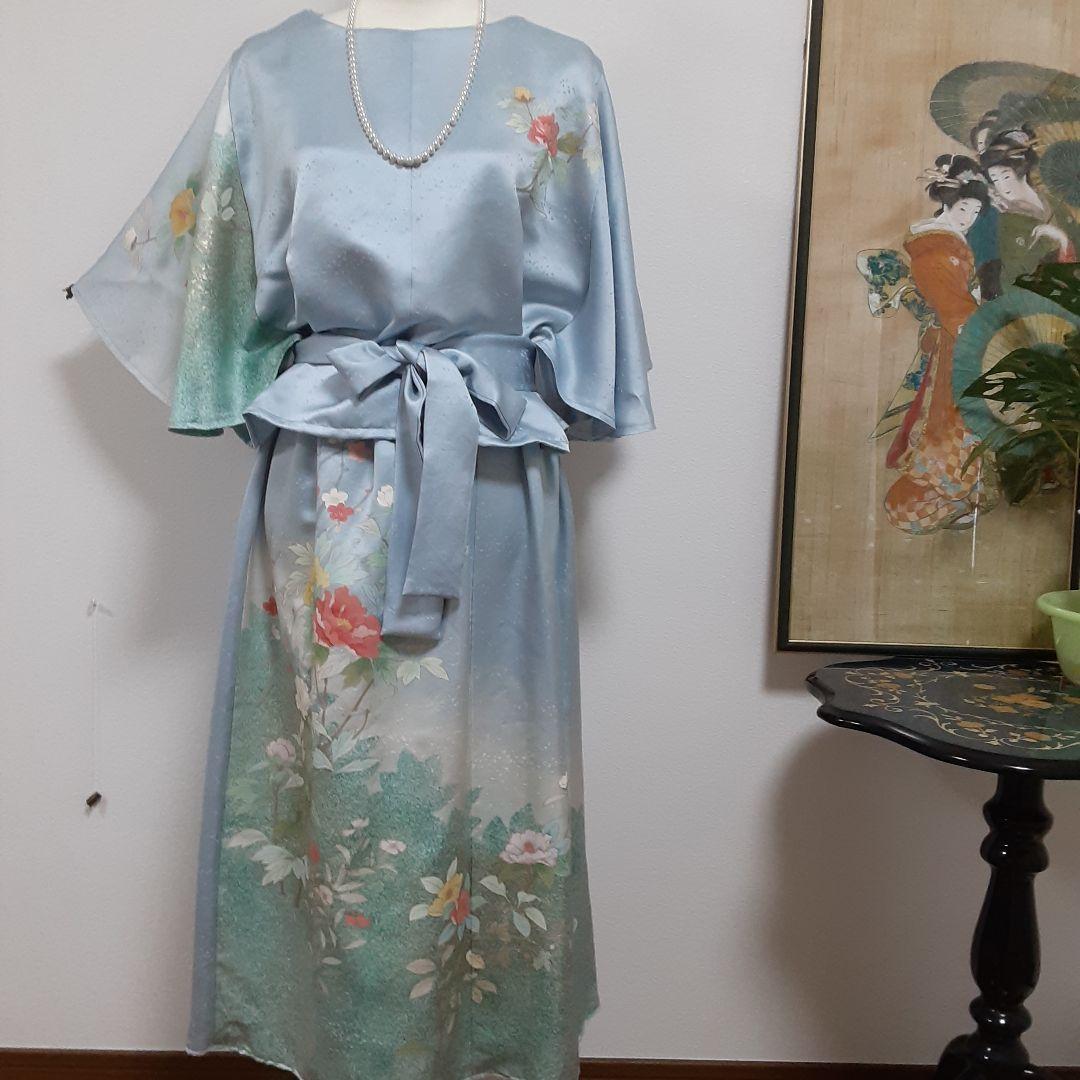 リメイク着物フォーマルドレスセットアップ正絹フリーサイズ