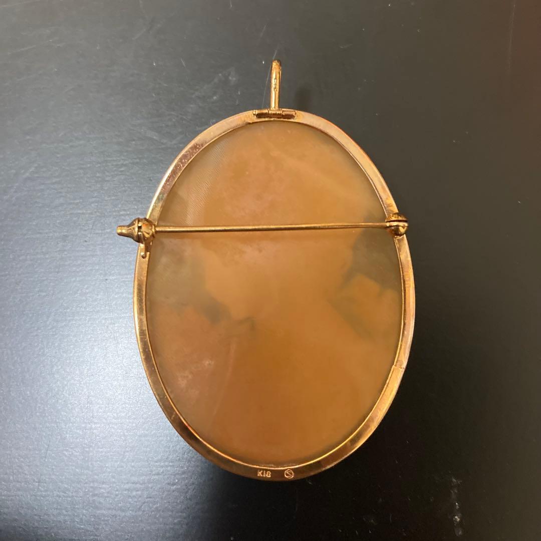 Vintage カメオ k18 ブローチ ネックレス 2WAY アンティーク