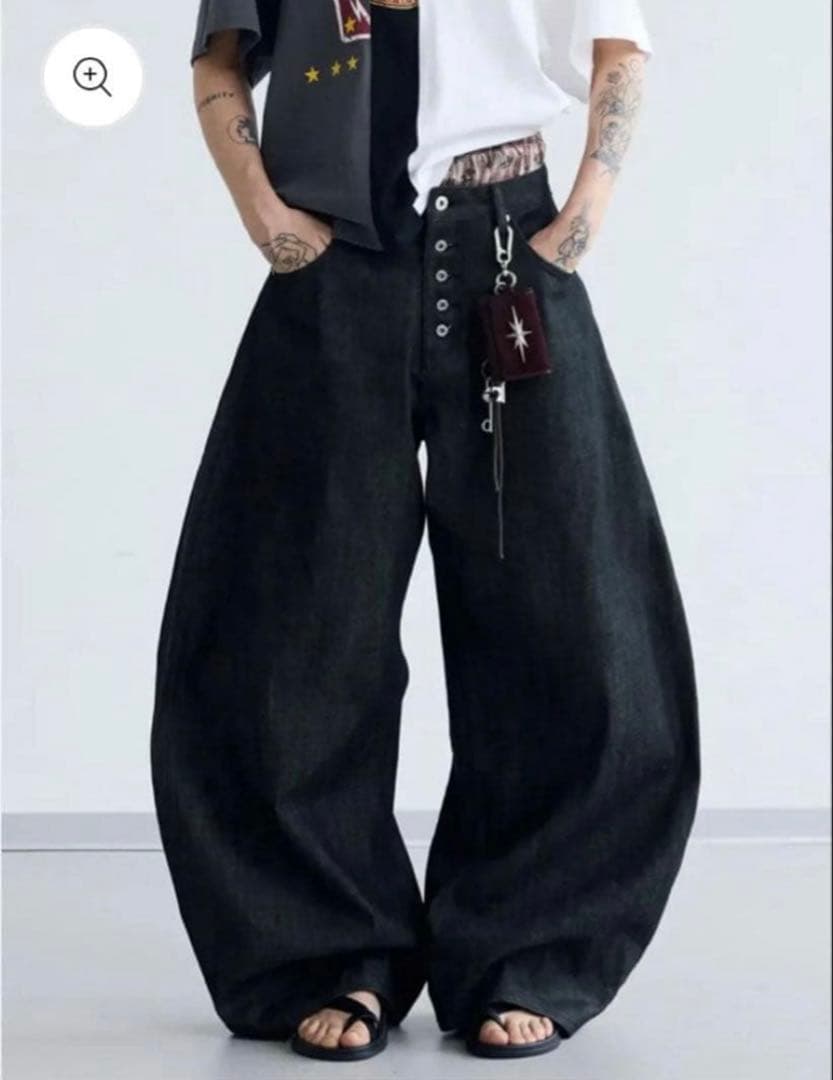 peoplesense リジットデニム シルバーボタン L