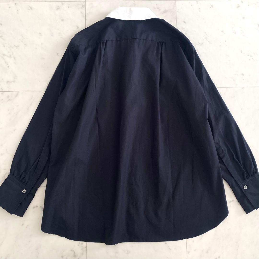 新品未使用 ドレステリア フリルブザムシャツ バイカラー コットン 36