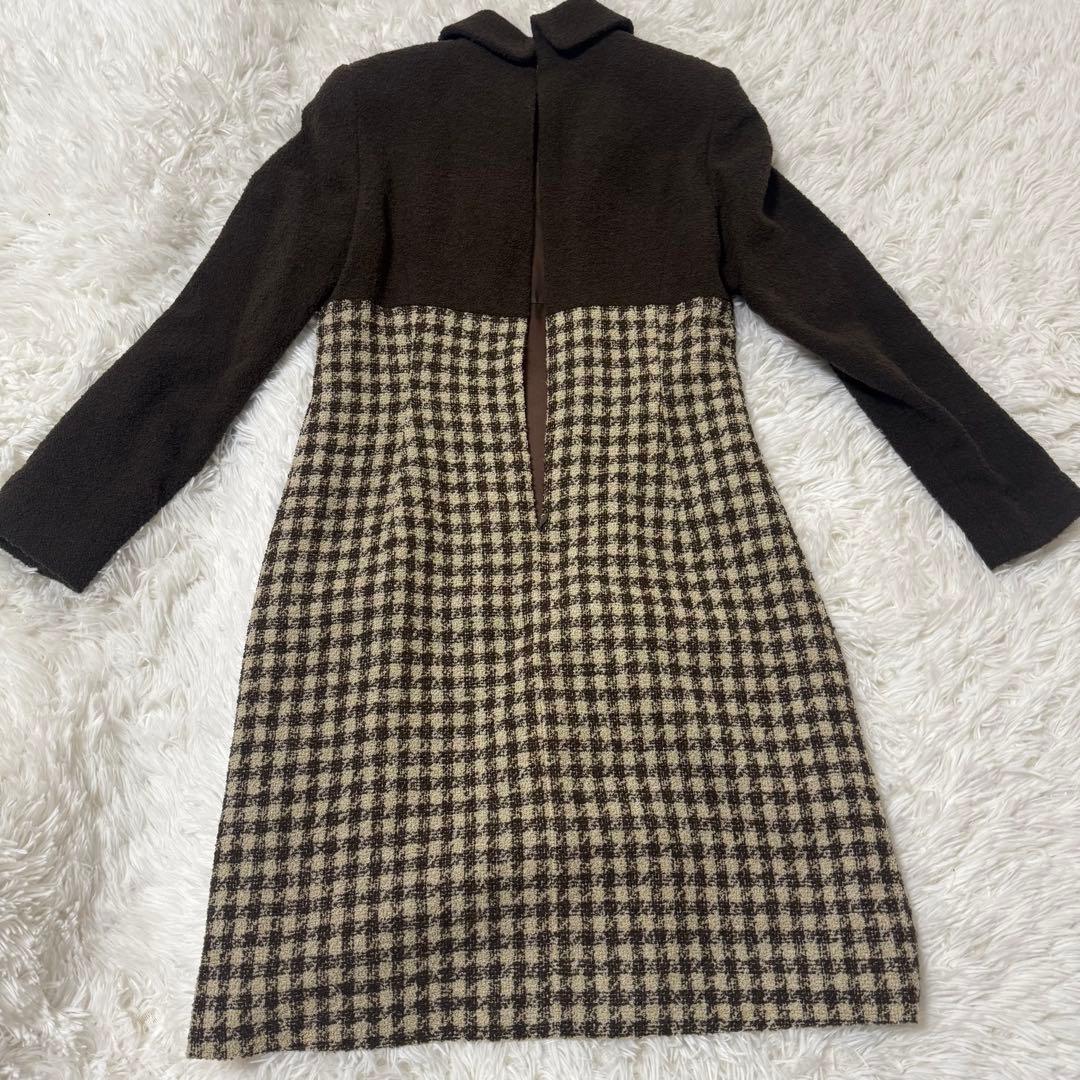 【極美品/希少】Chloe クロエ ウール混 ギンガムチェック ワンピース 40