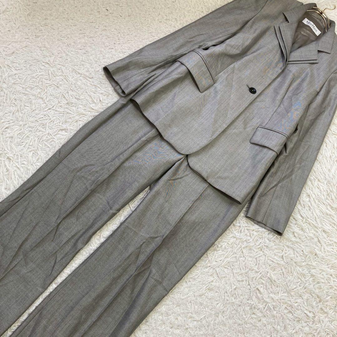 《良品》 Мах mara セットアップ パンツスーツ グレー 42 オフィス
