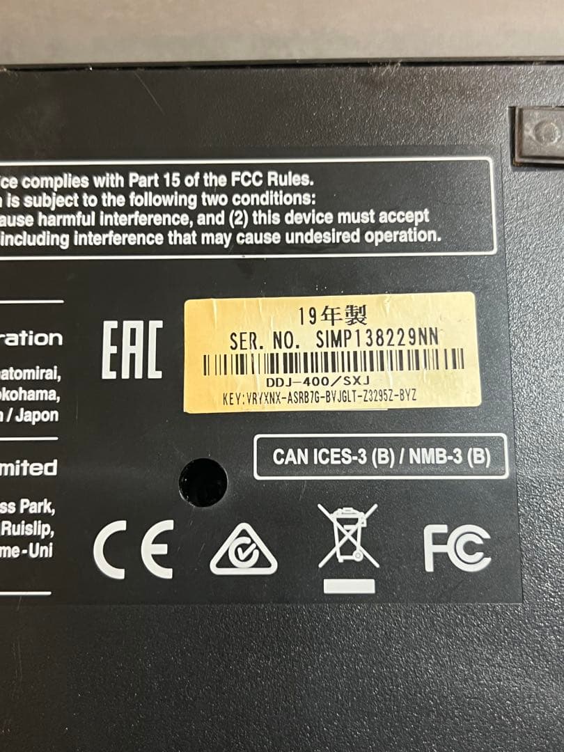 K Pioneer DDJ-400 DJコントローラー 19年製