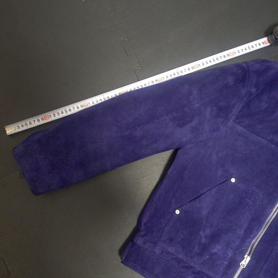 未使用 ZARA 本革 スプリットスエードレザージャケット ネイビーブルー М