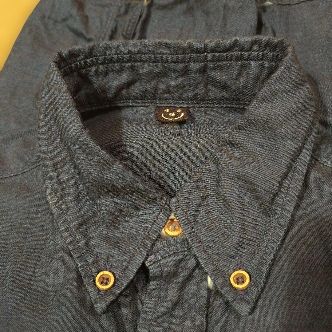 美品　４５R　45rpm　インディゴシャツ　タツノオトシゴ刺繍