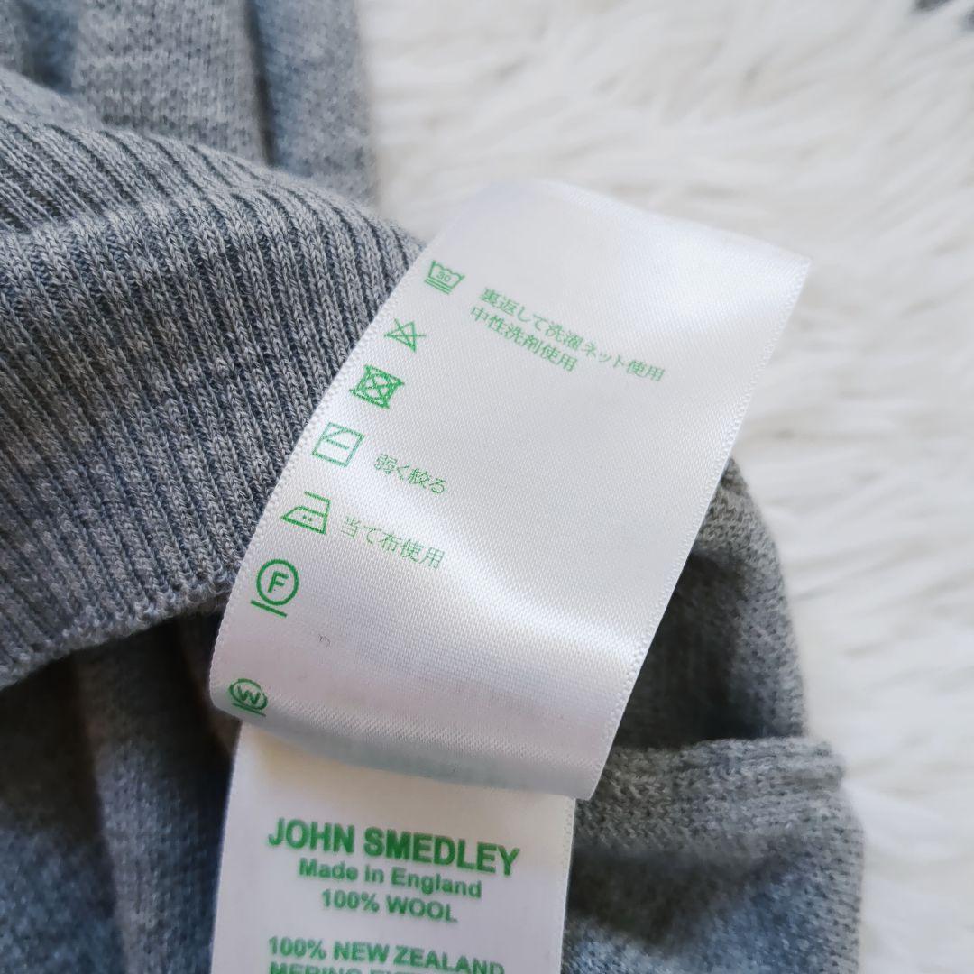 ジョンスメドレー 日本別注 30G Vガゼット クルーネックニット メリノウール