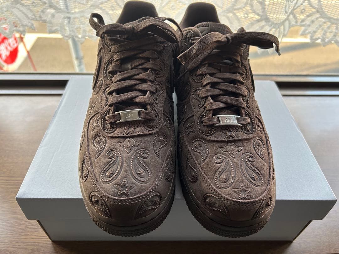 エアフォース1 バロックブラウン　ペイズリー刺繍スニーカー28cm 10インチ