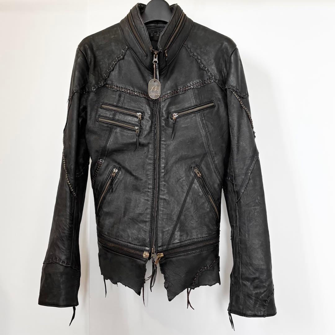 初期 14th addiction JK-Desertレザージャケット ダメージ