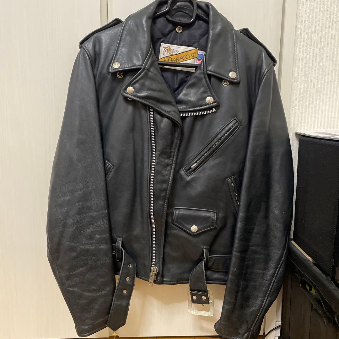 Schott ダブルライダースジャケット ブラック 38