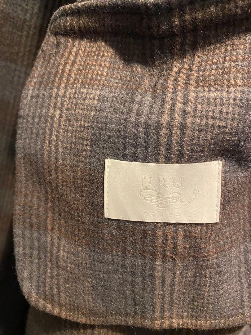 トップス URU WOOL CHECK OVER SHIRTS