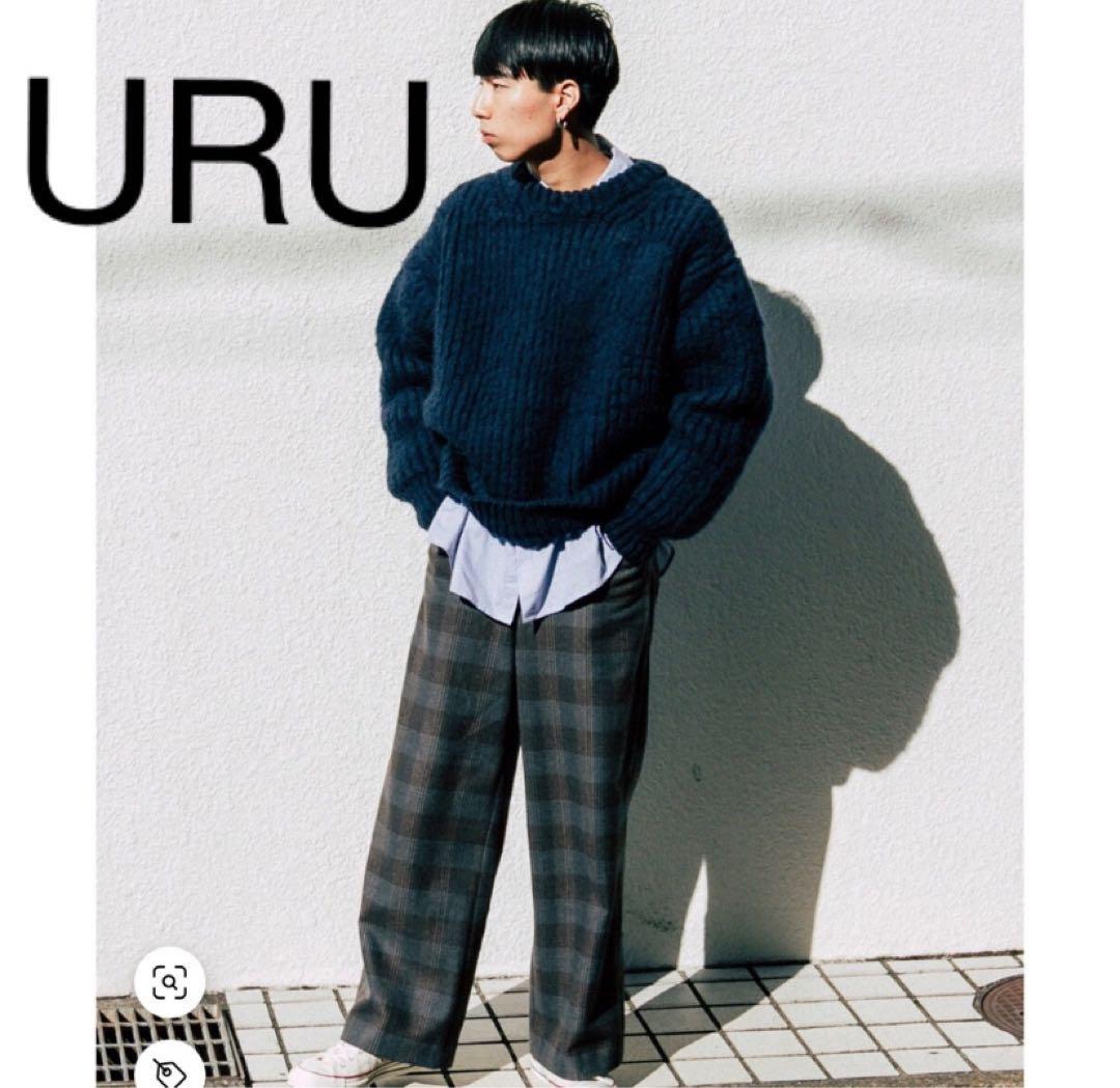 トップス URU WOOL CHECK OVER SHIRTS