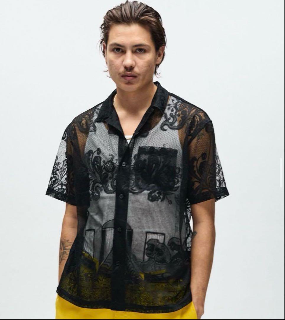 Supreme メッシュ 半袖シャツ ブラック　最後の晩餐　アート　美術　レア