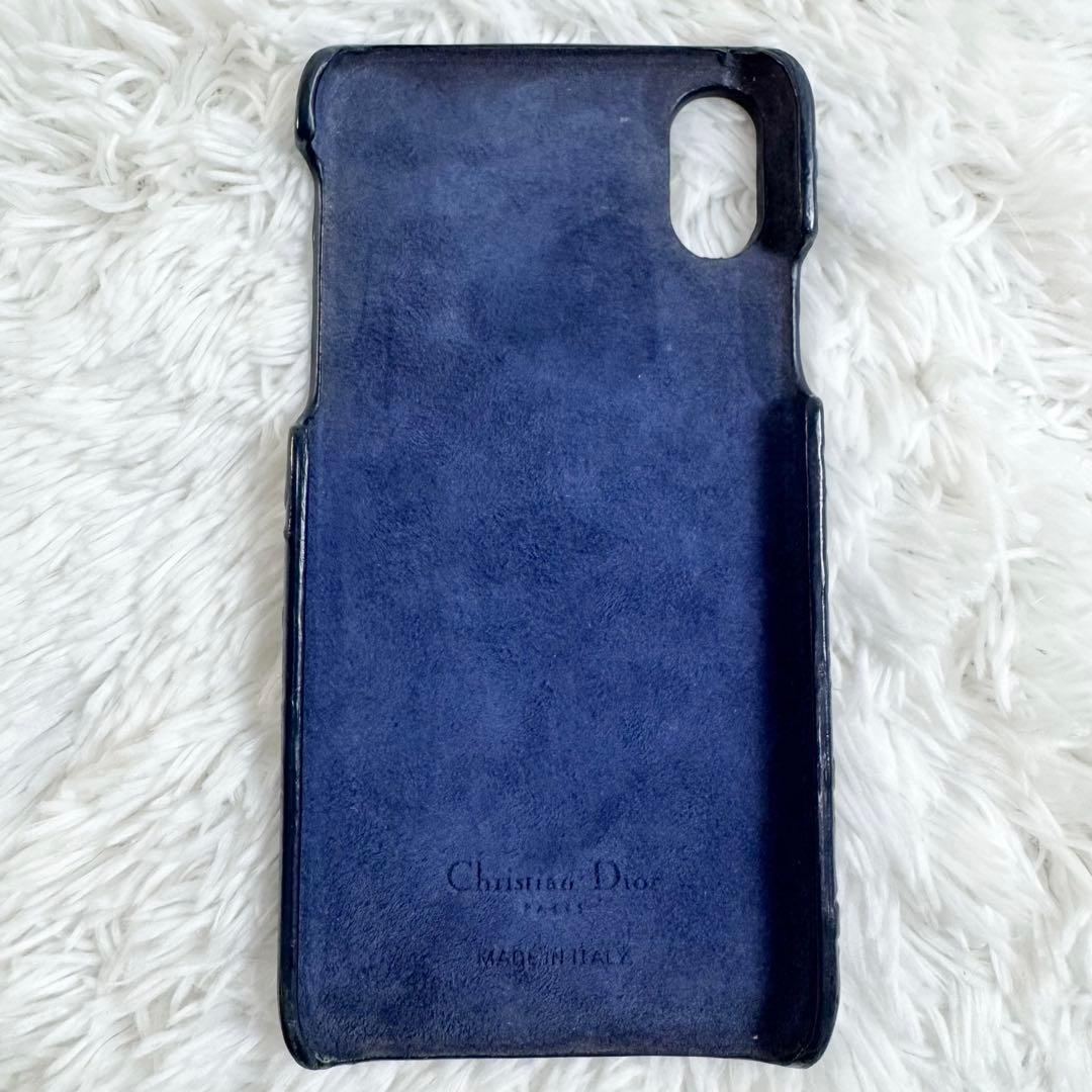 Christian Dior スマホケース レザー オブリーク エンボス加工