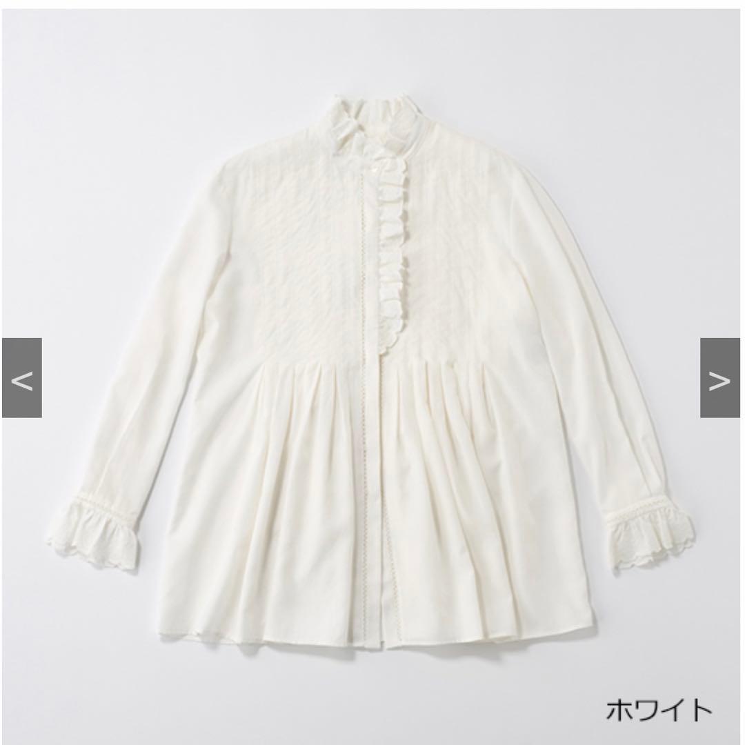 新品未使用　L'AUBE BLANC Geometric Lace Blouse