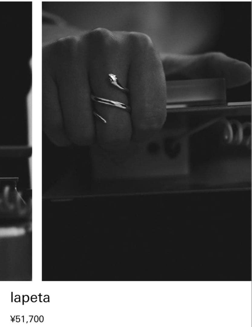 GAGAN 蛇デザインリング ゴールド仕上げ箱付き