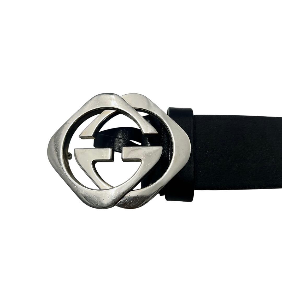 専用　GUCCI インターロッキング レザー ブラック ベルト 7580