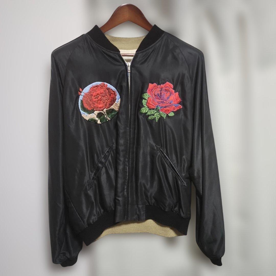 東洋 STANLEY MOUSE リバーシブル サテン スカジャン L ブラック