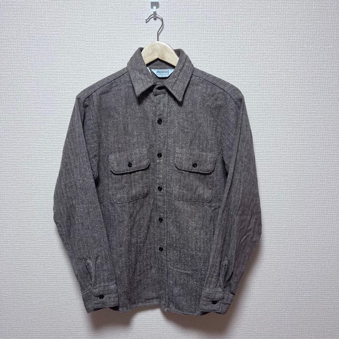 【希少】80s ファイブブラザー ネルシャツ ヘリンボーン USA製 Mサイズ