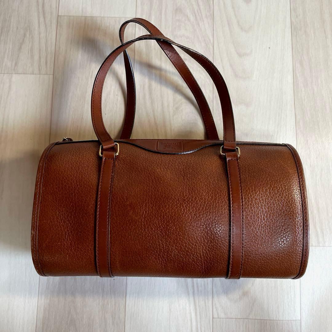 Burberry ブラウンレザーミニボストンバッグ