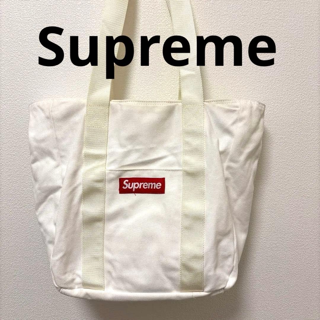 ひでゆみ　Supreme ホワイト トートバッグ