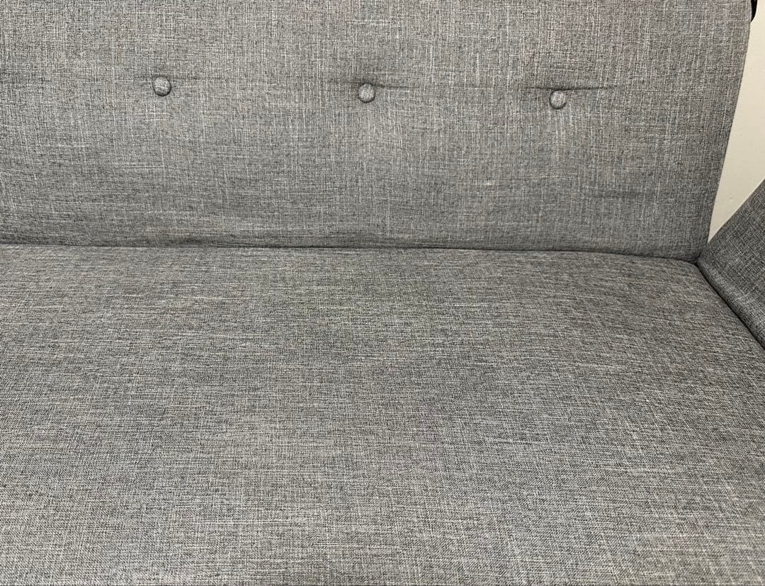 2人掛けソファベッド 天然木脚 ファブリック