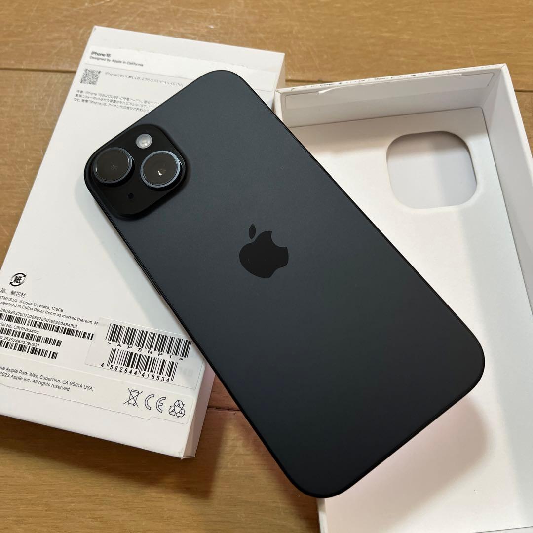 新品同様！iPhone15 BLACK 128GB 箱付き