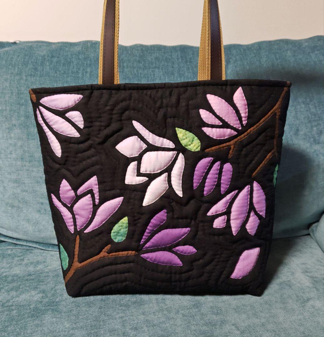 ももっち！ハンドメイド　ハワイアンキルトバッグ　（木蓮）