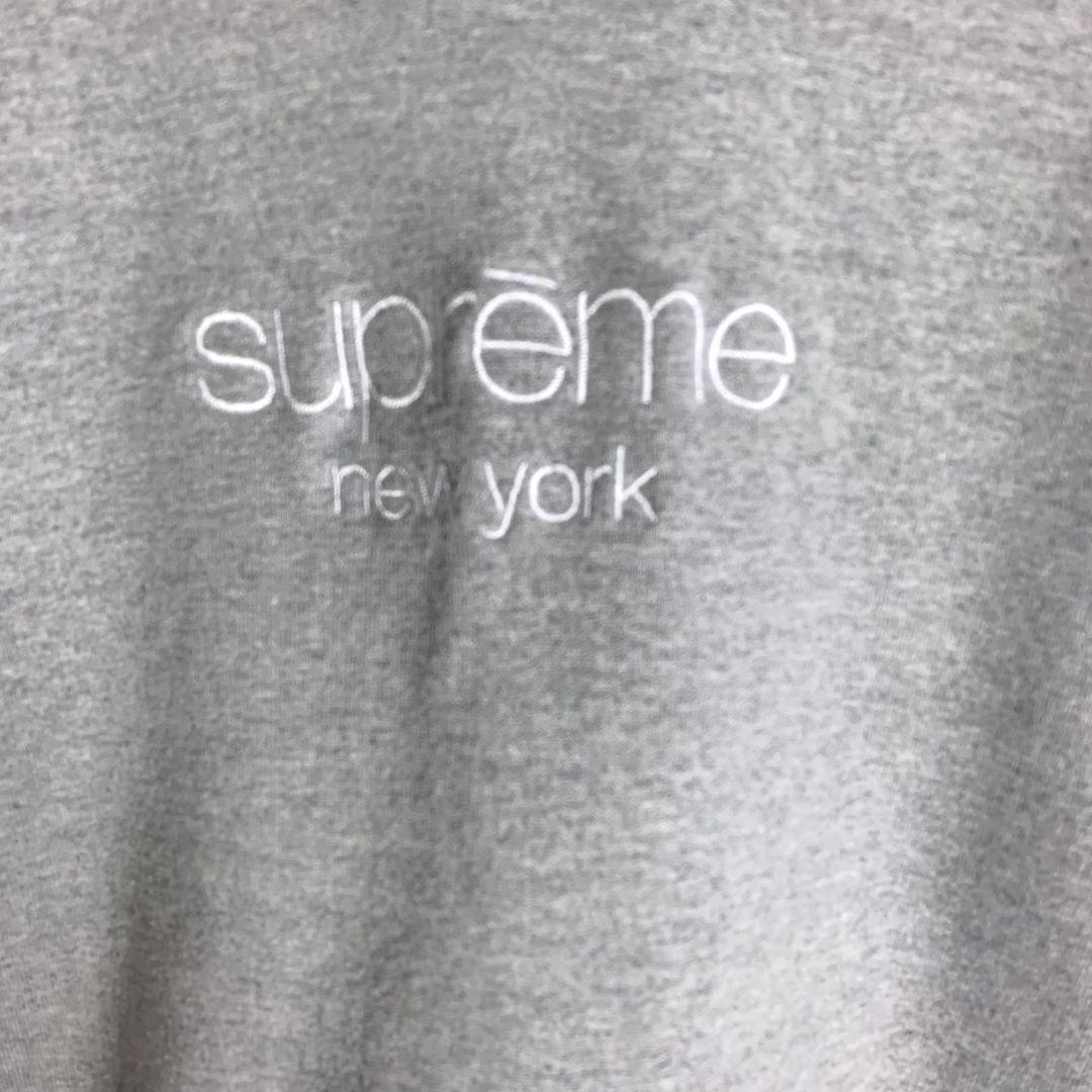 872【めっちゃレア】シュプリーム☆刺繍ロゴ入りパーカー　フードバイカラー