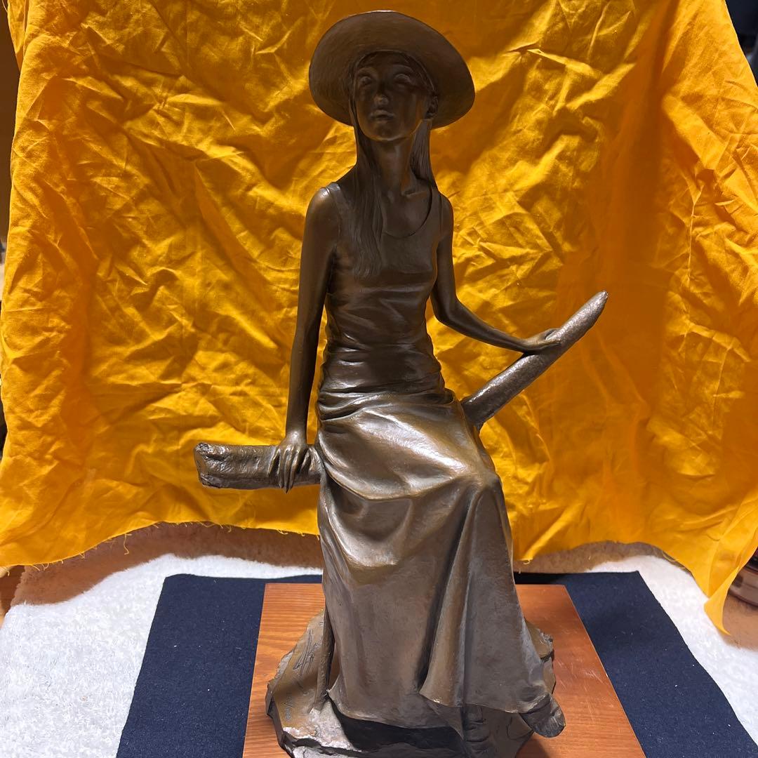 大道寺光弘 木もれ陽の中で ブロンズ像 美人像 置物 世界限定1000体