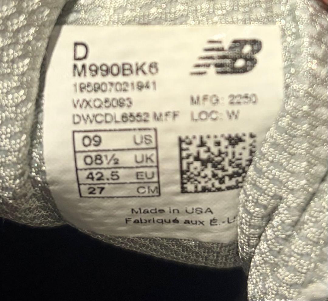 靴 New Balance 990V6 27.0.