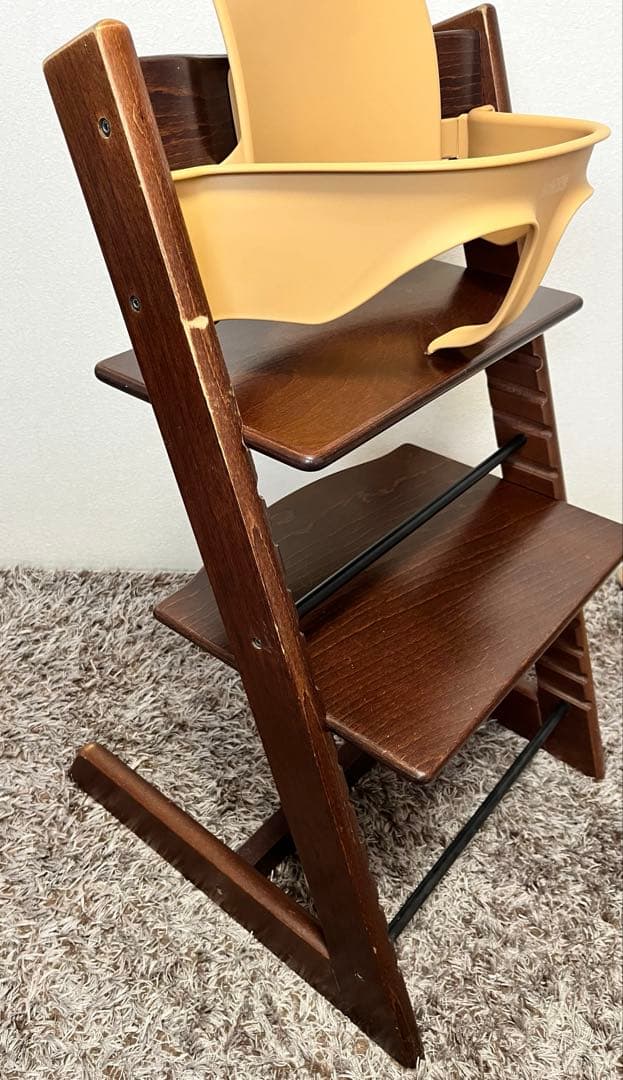 送料無料 ベビーガード付き ストッケ トリップトラップ ブラウン