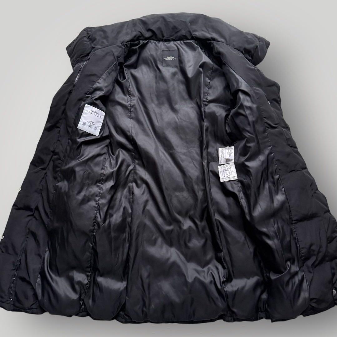 美品 Max Mara ロング ダウンコート Aライン 黒 ブラック　サイズ38