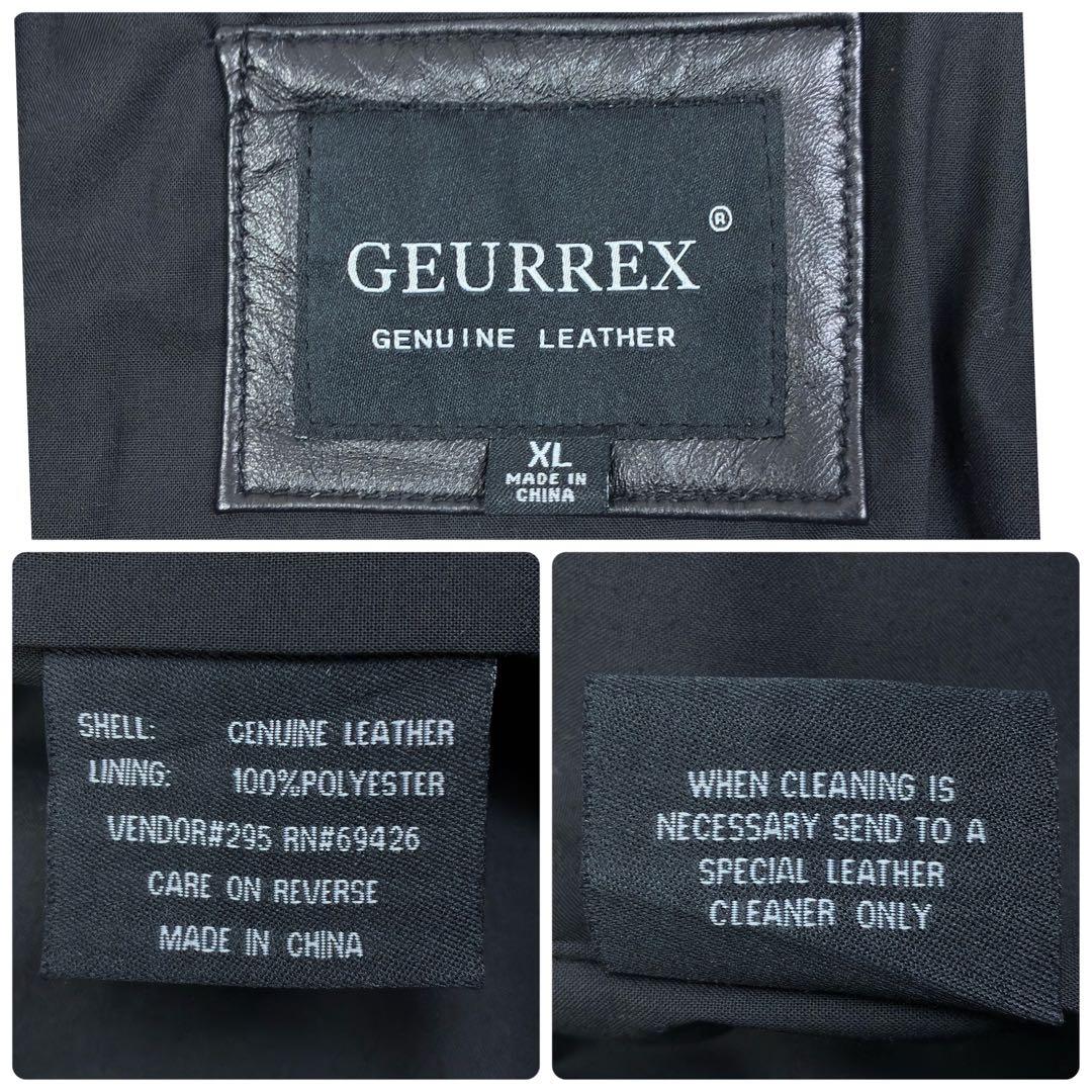 美品　ジャーレックス　本革　シングルライダース　レザージャケット　蛇腹　XL　黒