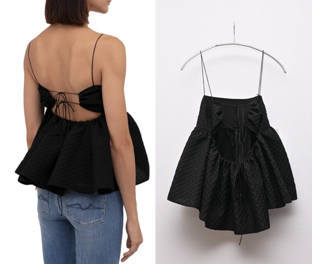 新品 セシリーバンセン Selena Top キャミソール UK10 ブラック