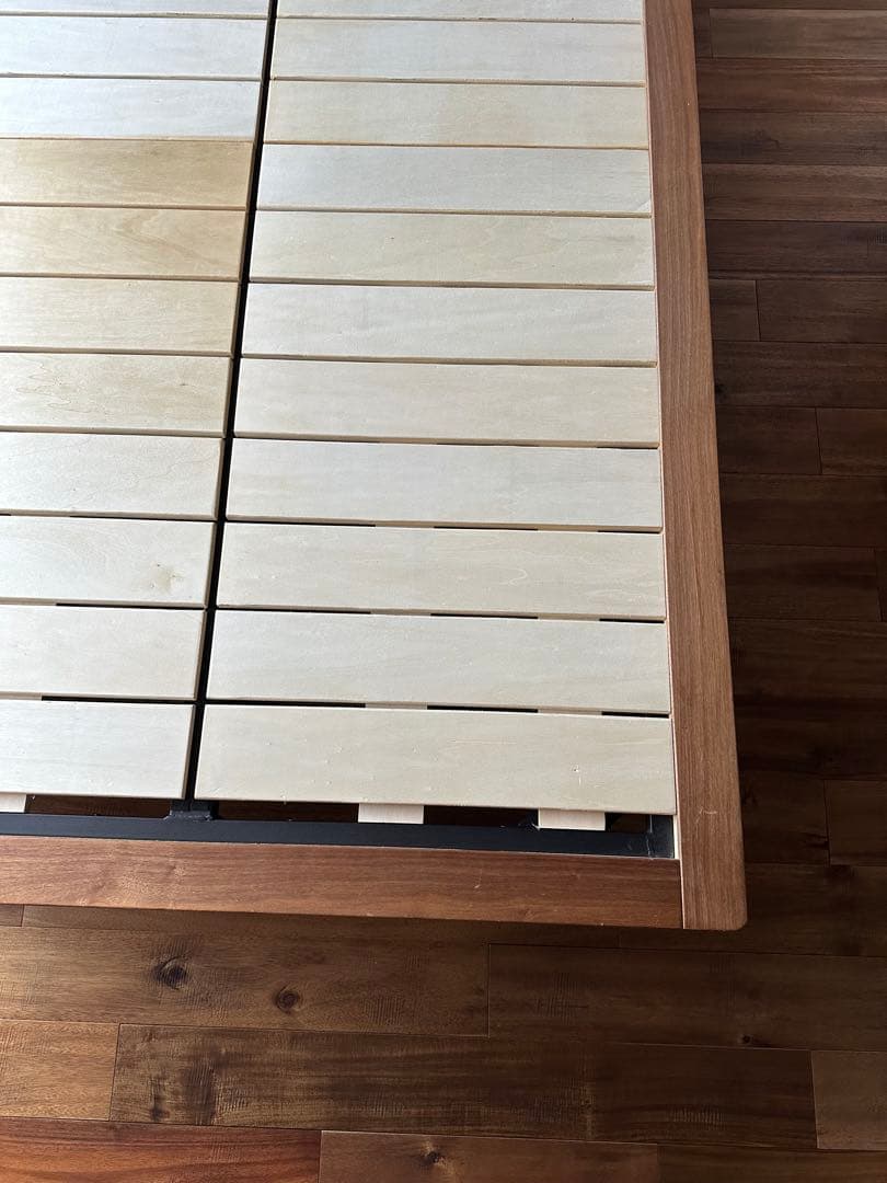 送料込 直渡可 MUJI セミダブルベッド + 西川AiR ハード セット