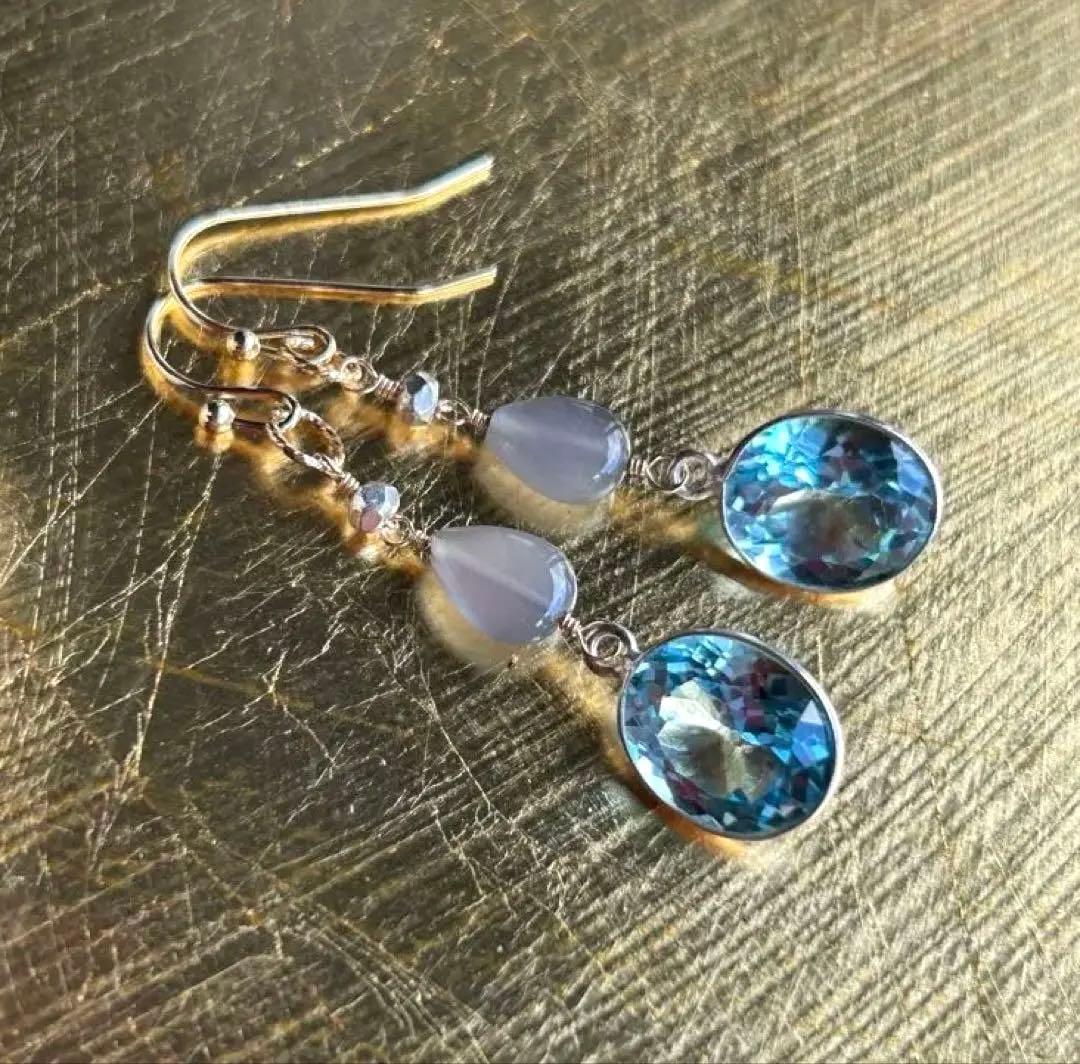 ブルートパーズルースsilver＆グレームーンストーン＆カレンシルバーチャーム他