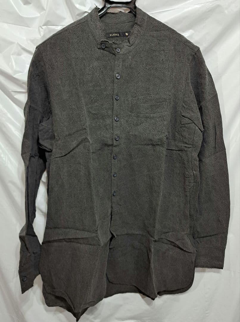 未使用　KLASICA　リネンシャツ　長袖　チャコールグレー