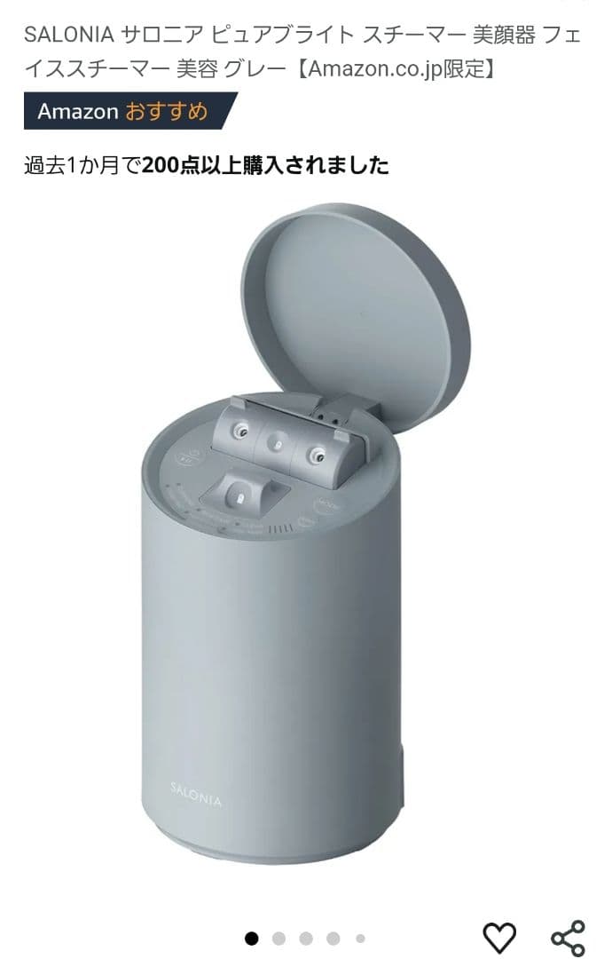 SALONIA ビュアブライト スチーマー グレー