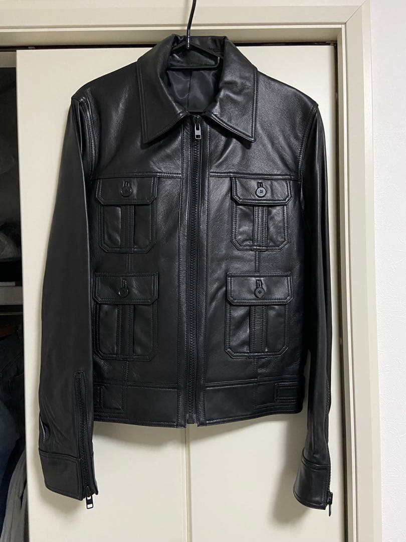 stud homme レザーライダース　4ポケット　エディ　ブルゾンジャケット