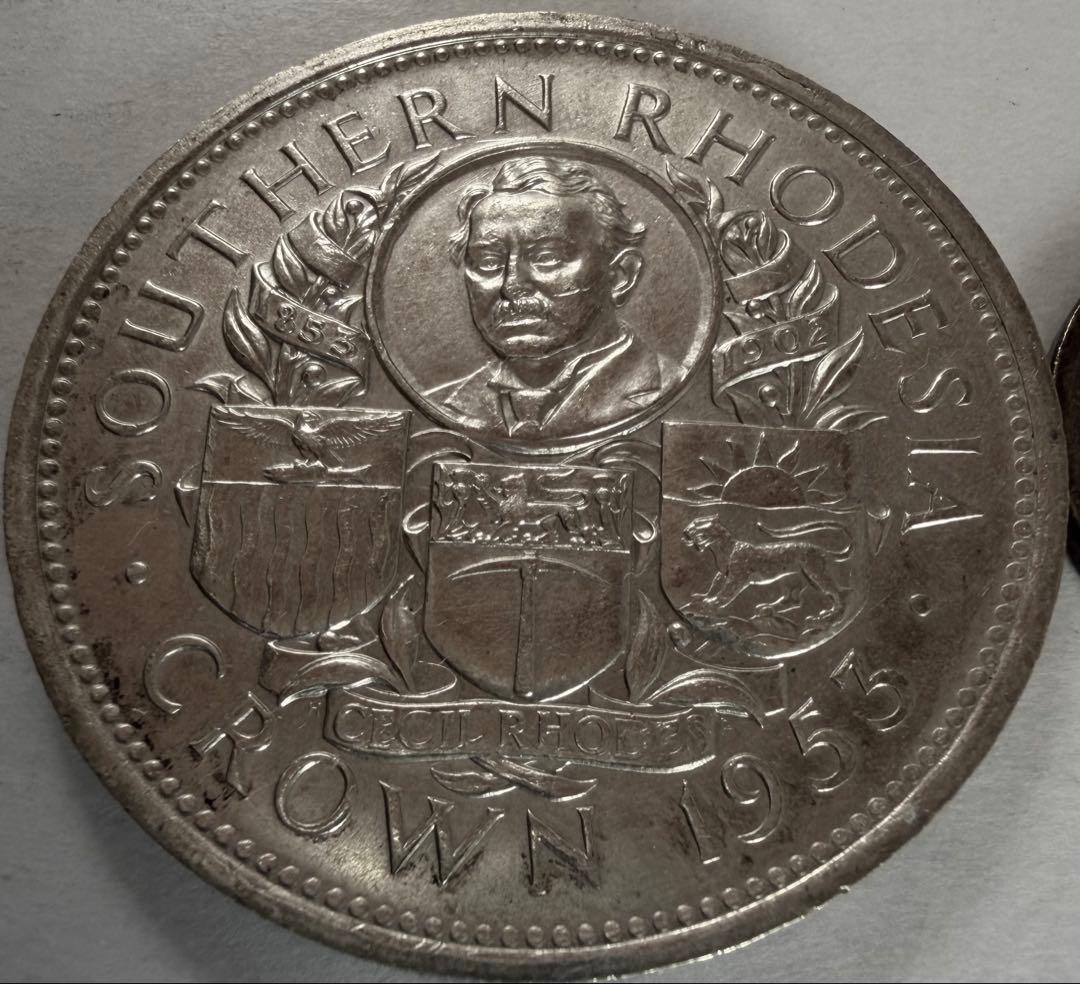 招*@様 1953年 南ローデシア エリザベス2世 クラウン 銀貨