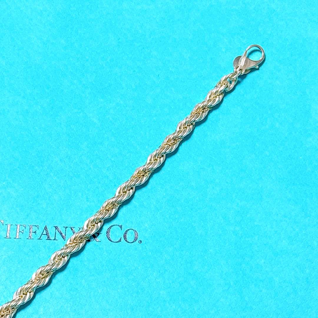 【美品】19cm ティファニー ツイスト コンビブレスレット 750/925