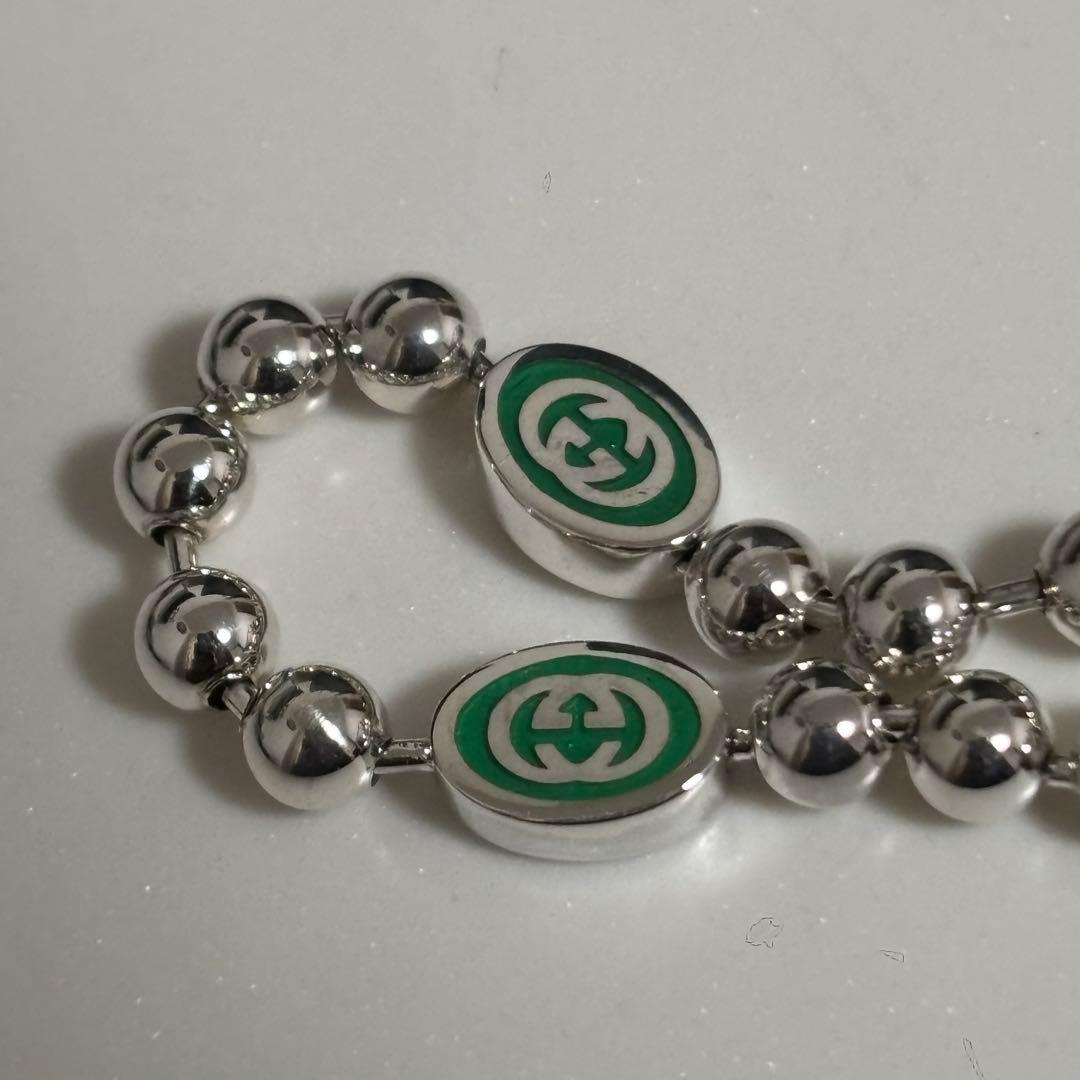 GUCCI 新品同様品　刻印19 インターロッキングGボールチェーンブレスレット
