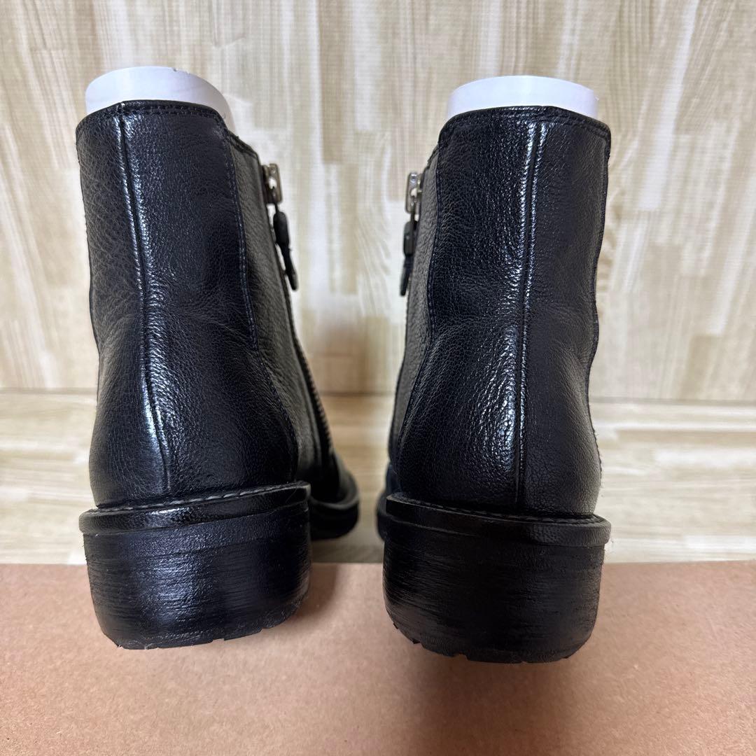 【極美品】SAYAサヤ レザーサイドジップショートブーツ 黒 牛革　23cm