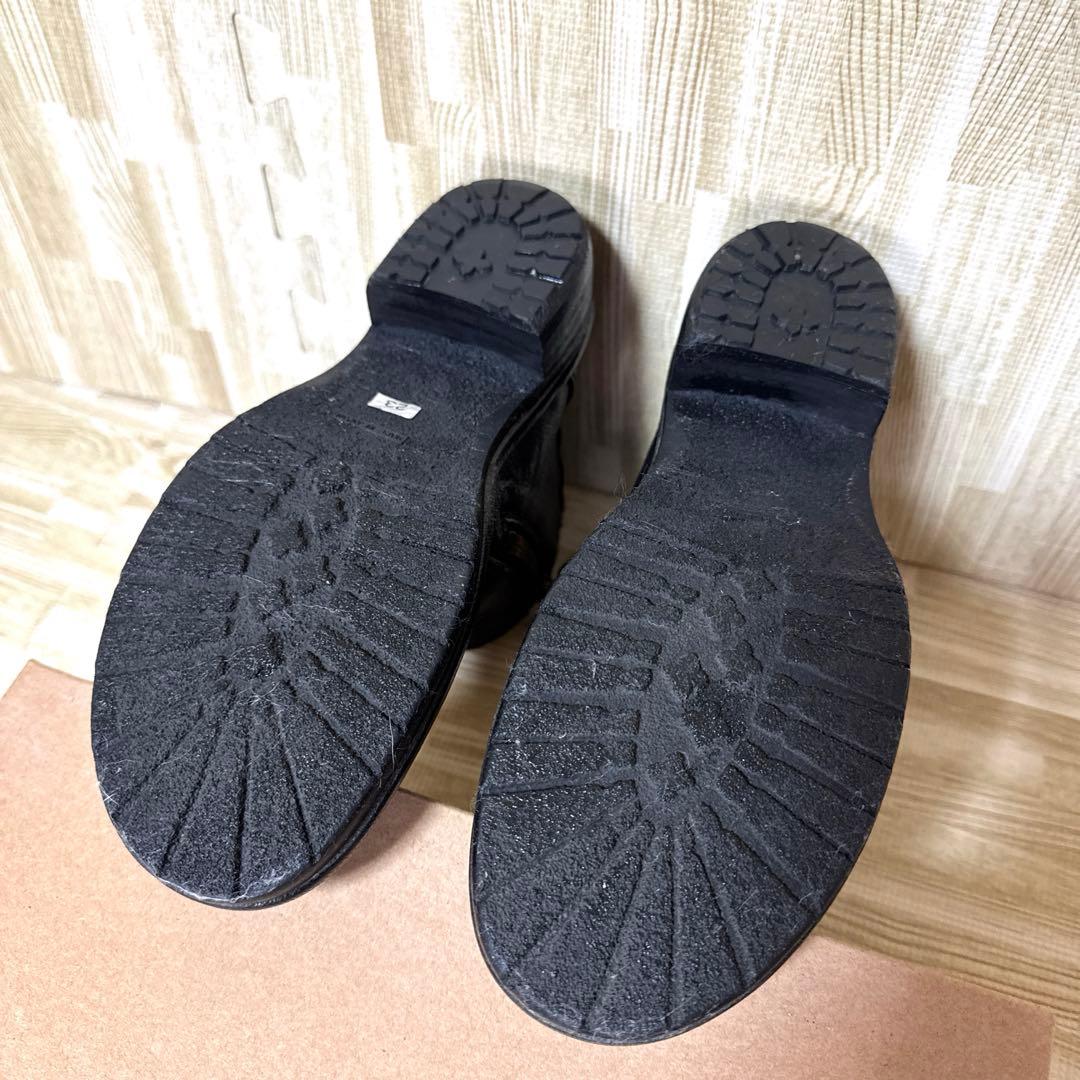 【極美品】SAYAサヤ レザーサイドジップショートブーツ 黒 牛革　23cm