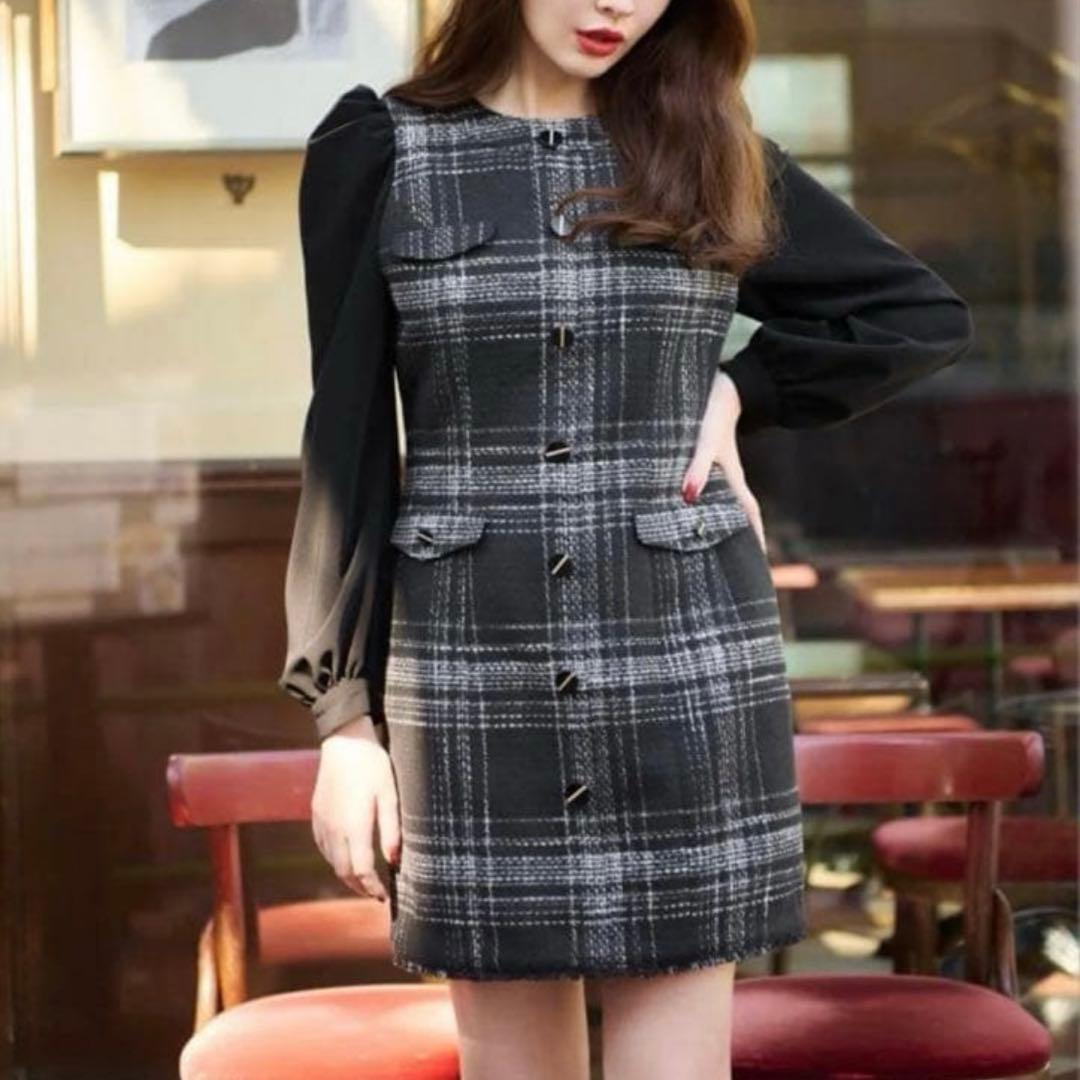 ワンピース herlipto Gabriel tweed mini dress