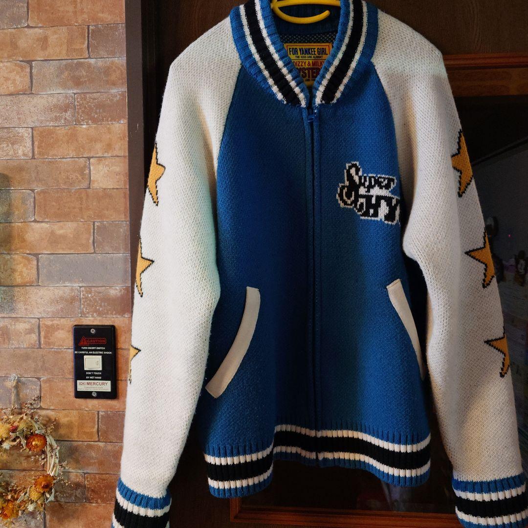 ⭐️HYS 星柄 ニット ジップジャケット ジャガード スタジャン風⭐️