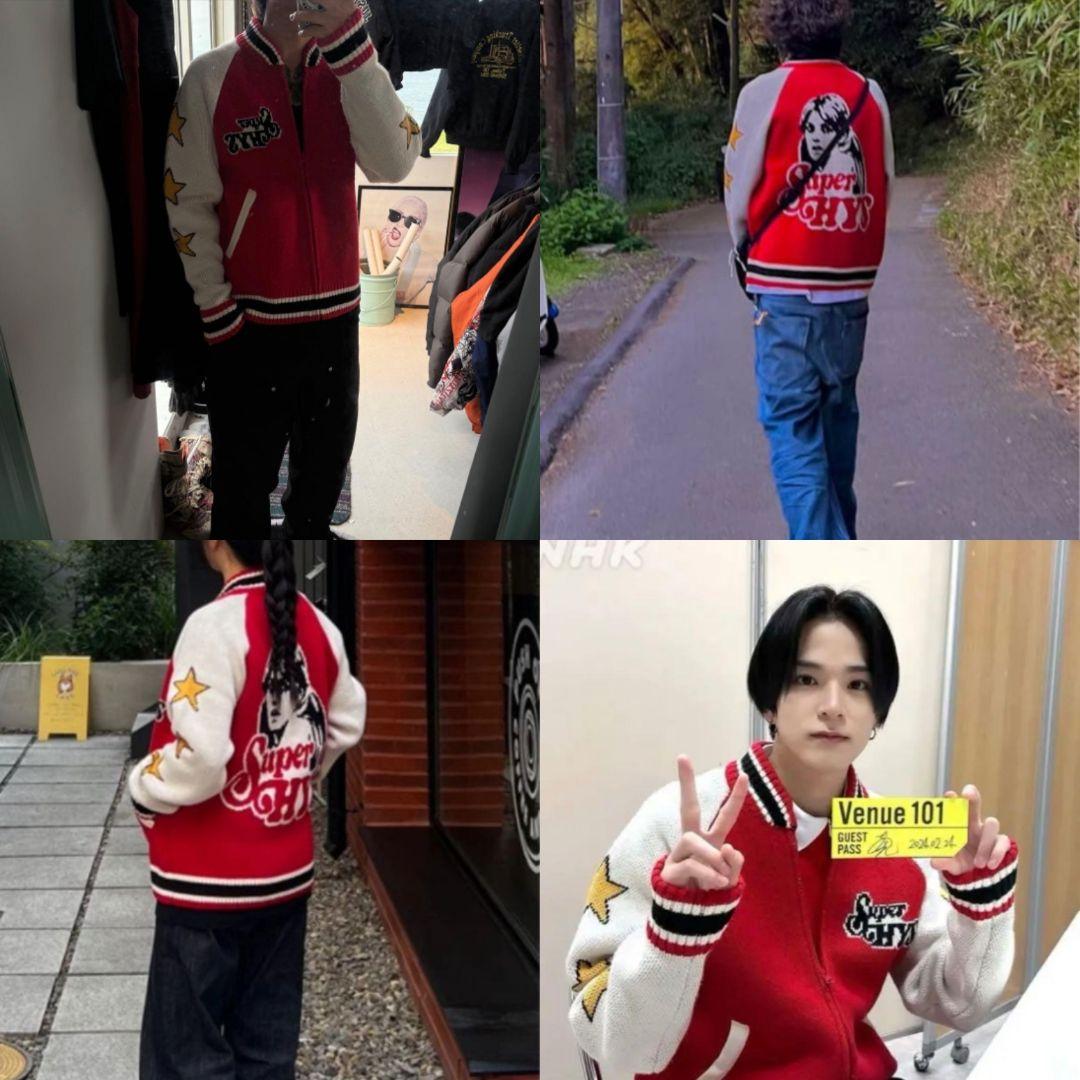 ⭐️HYS 星柄 ニット ジップジャケット ジャガード スタジャン風⭐️