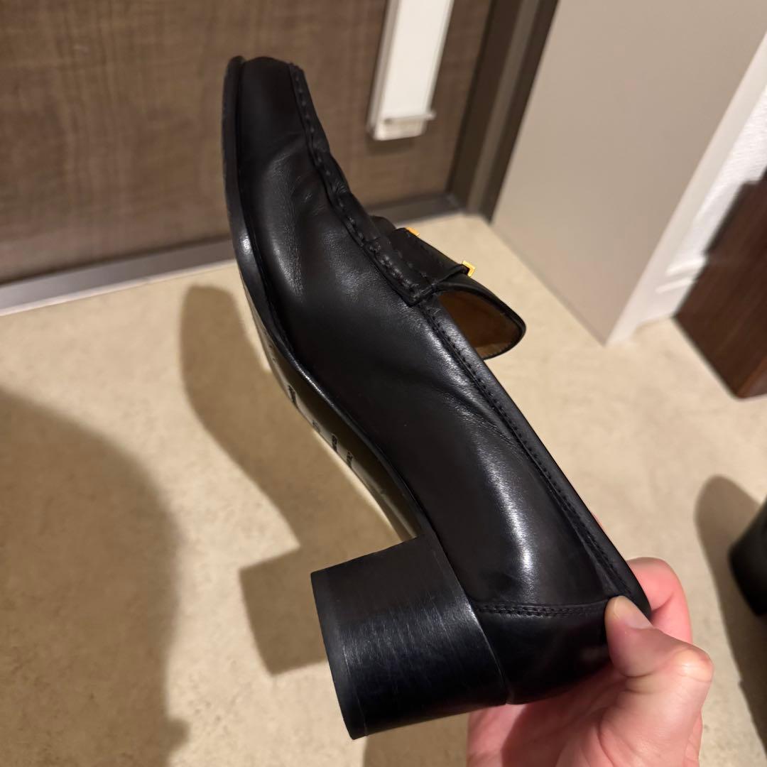 【24cm】HERMES 黒ローファー コンスタンス エルメス 37 1/2